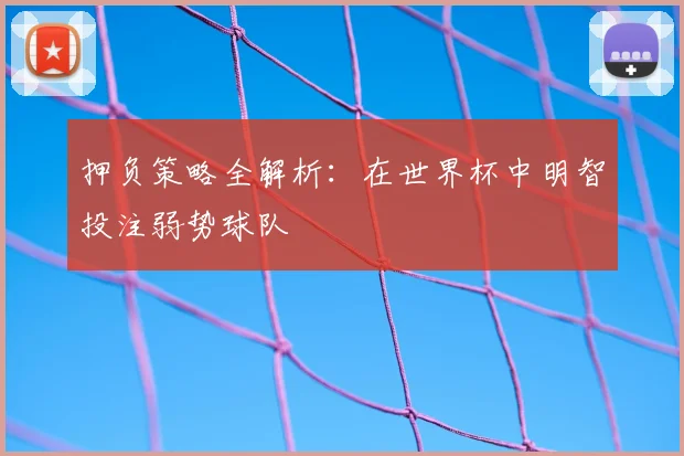 押负策略全解析：在世界杯中明智投注弱势球队